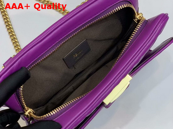 Fendi Upside Down Purple Leather Bag Replica