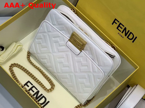 Fendi Upside Down White Leather Bag Replica