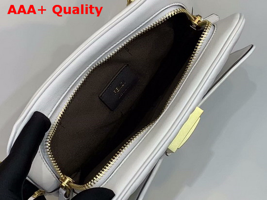 Fendi Upside Down White Leather Bag Replica