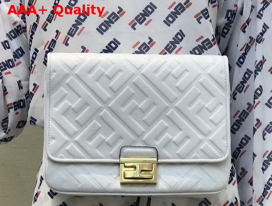 Fendi Upside Down White Leather Bag Replica