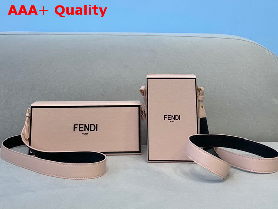 Fendi Vertical Box Pink Leather Bag Replica