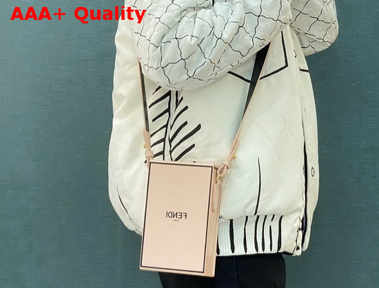 Fendi Vertical Box Pink Leather Bag Replica