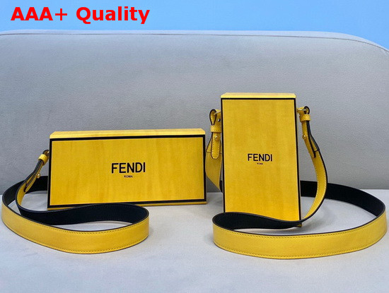 Fendi Vertical Box Yellow Leather Bag Replica