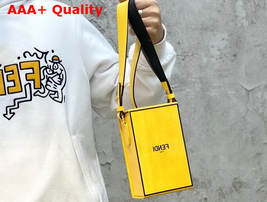 Fendi Vertical Box Yellow Leather Bag Replica