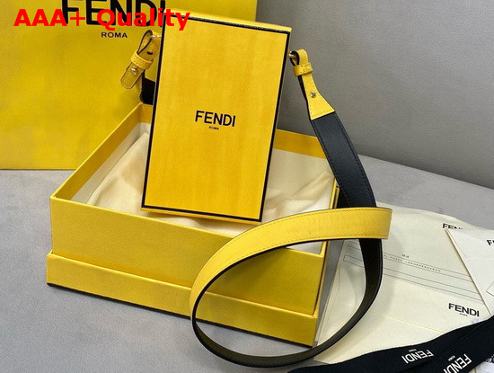 Fendi Vertical Box Yellow Leather Bag Replica