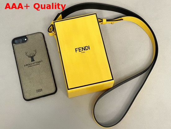 Fendi Vertical Box Yellow Leather Bag Replica