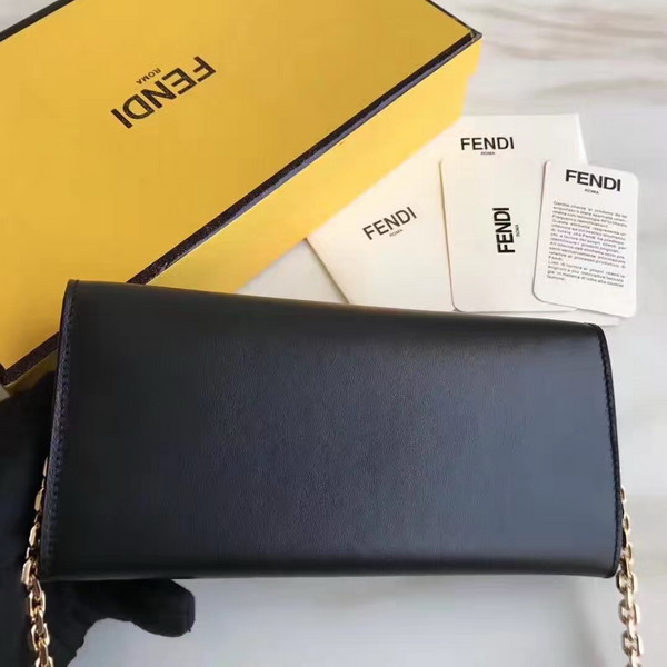 Fendi Wallet On Chain in Black Calfskin For Sale