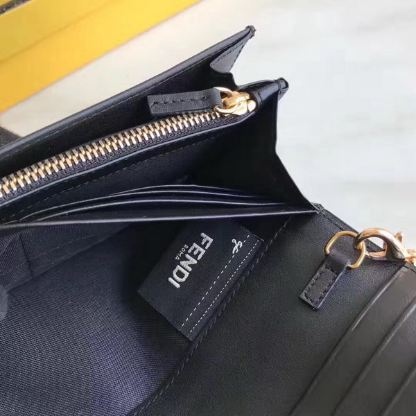 Fendi Wallet On Chain in Black Calfskin For Sale