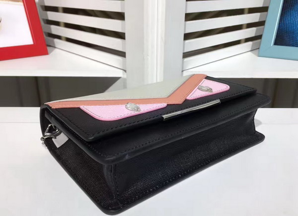 Fendi Wallet On Chain in Black Leather with Inlays For Sale