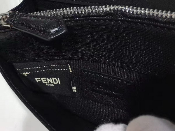 Fendi Wallet On Chain in Black Leather with Inlays For Sale