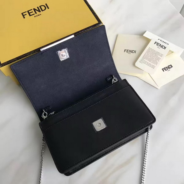 Fendi Wallet On Chain in Black Leather with Multicoloured Studs For Sale