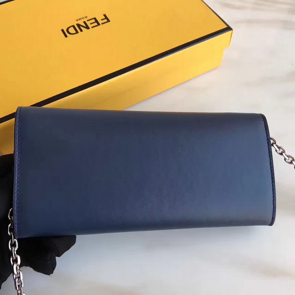 Fendi Wallet On Chain in Midnight Blue Calfskin For Sale