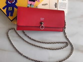 Fendi Wallet On Chain in Red Calfskin For Sale