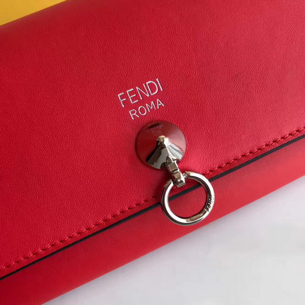 Fendi Wallet On Chain in Red Calfskin For Sale