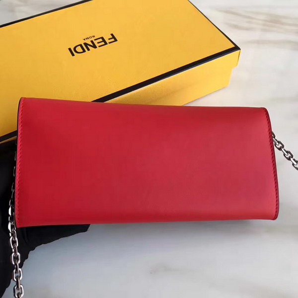 Fendi Wallet On Chain in Red Calfskin For Sale