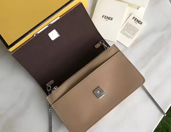 Fendi Wallet On Chain in Tan Leather with Multicoloured Studs For Sale