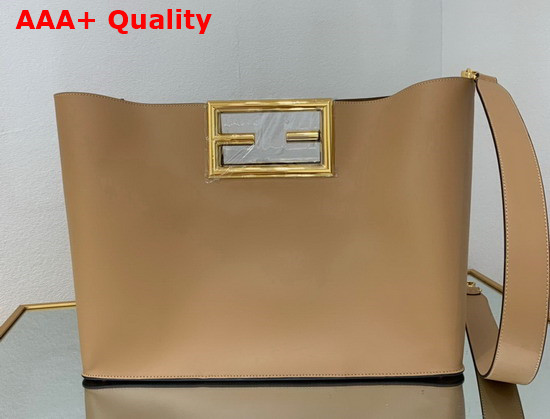 Fendi Way Medium Beige Leather Bag Replica