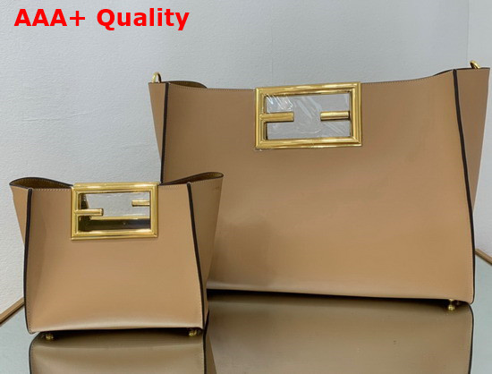 Fendi Way Medium Beige Leather Bag Replica