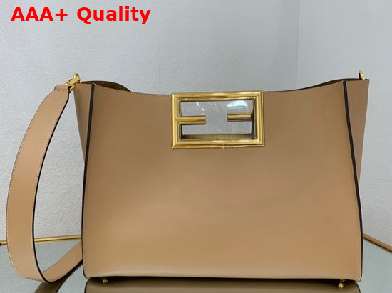 Fendi Way Medium Beige Leather Bag Replica