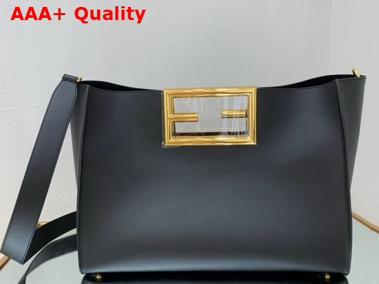 Fendi Way Medium Black Leather Bag Replica