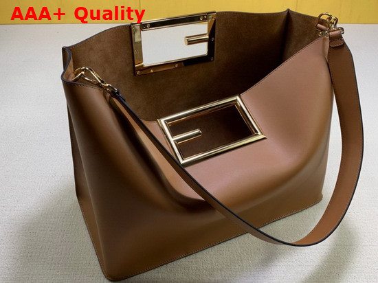 Fendi Way Medium Brown Leather Bag Replica