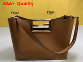 Fendi Way Medium Brown Leather Bag Replica