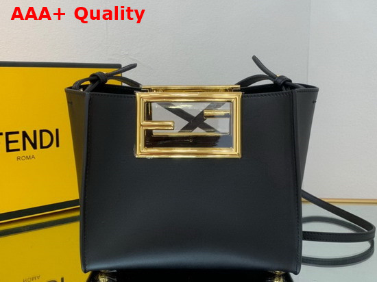 Fendi Way Small Black Leather Bag Replica