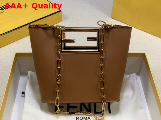 Fendi Way Small Brown Leather Bag Replica