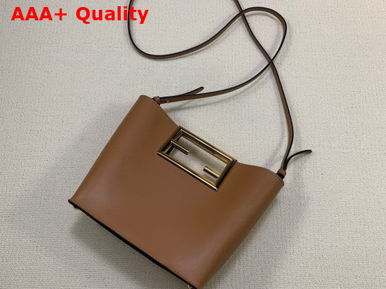 Fendi Way Small Brown Leather Bag Replica