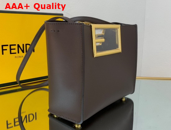 Fendi Way Small Dark Brown Leather Bag Replica