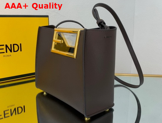 Fendi Way Small Dark Brown Leather Bag Replica