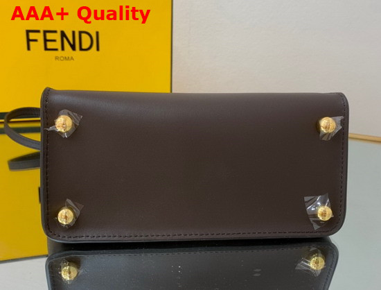 Fendi Way Small Dark Brown Leather Bag Replica