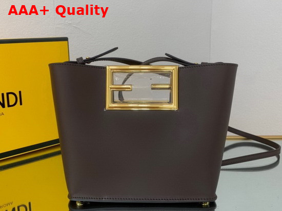 Fendi Way Small Dark Brown Leather Bag Replica