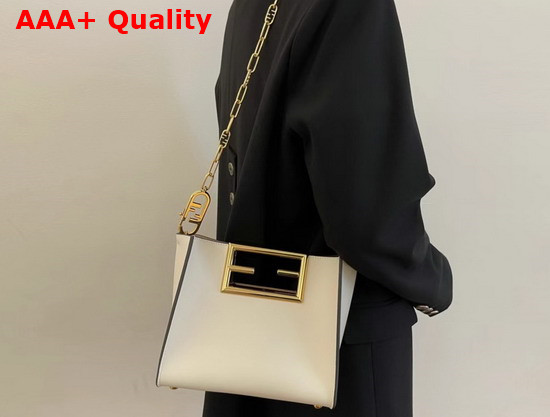 Fendi Way Small White Leather Bag Replica