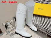 Fendi Women Boots in White Crocodile Embossed Calfskin Replica