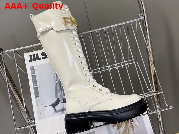 Fendigraphy Boots in White Leather Replica