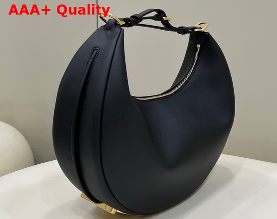 Fendigraphy Medium Leather Bag in Black Leather Replica