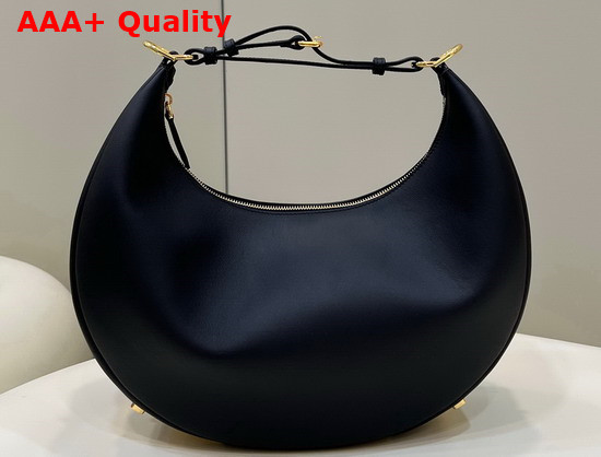 Fendigraphy Medium Leather Bag in Black Leather Replica