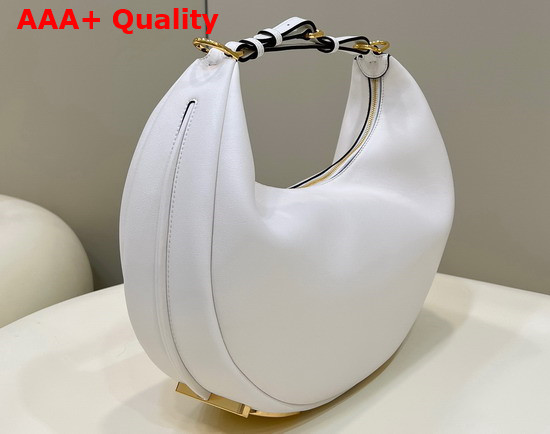 Fendigraphy Medium Leather Bag in White Leather Replica