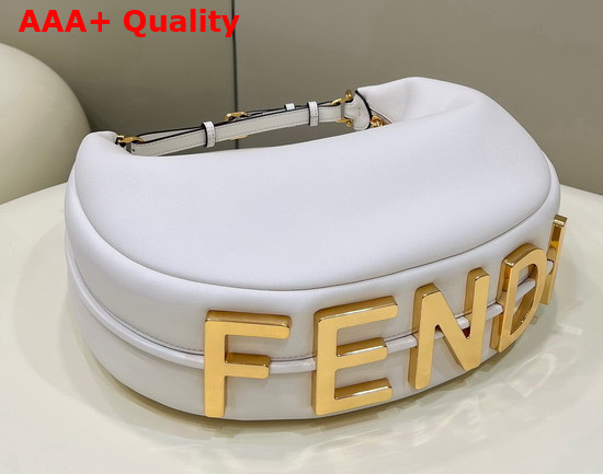 Fendigraphy Medium Leather Bag in White Leather Replica