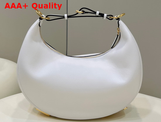 Fendigraphy Medium Leather Bag in White Leather Replica