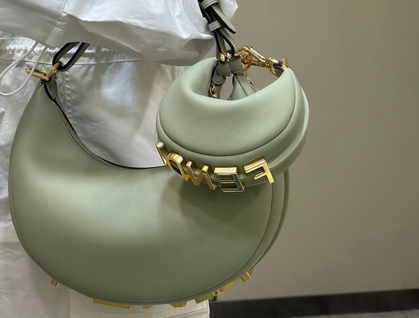 Fendigraphy Small Green Leather Bag Replica