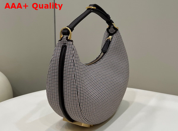 Fendigraphy Small Grey Houndstooth Wool Bag Replica