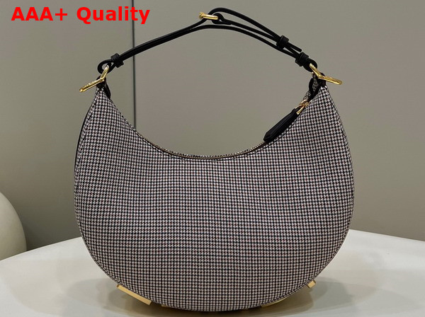 Fendigraphy Small Grey Houndstooth Wool Bag Replica