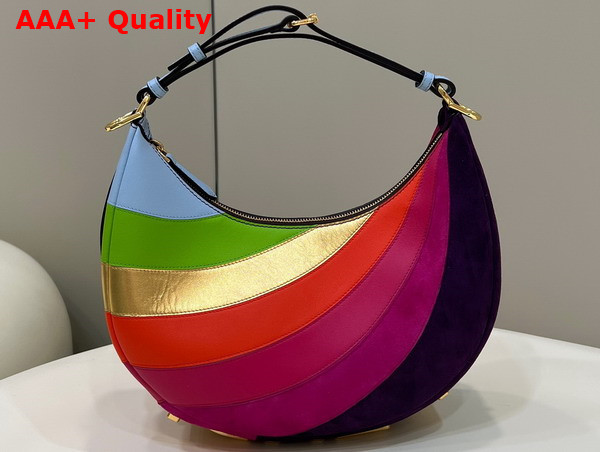 Fendigraphy Small Leather Bag with Multicolor Inlay Replica