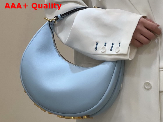 Fendigraphy Small Light Blue Leather Bag Replica