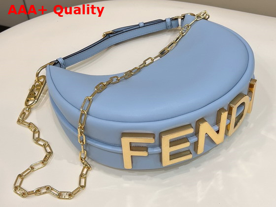 Fendigraphy Small Light Blue Leather Bag Replica