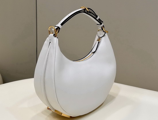 Fendigraphy Small White Leather Bag Replica