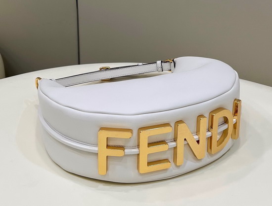 Fendigraphy Small White Leather Bag Replica