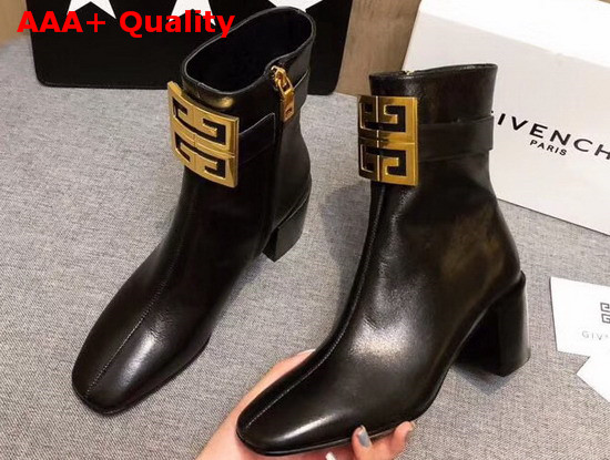 Givenchy 4G Ankle Boots in Black Grained Leather Replica